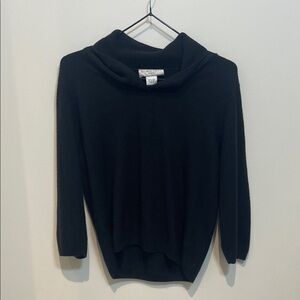 Allison Daley Black Hooded Knit Pullover Sweater